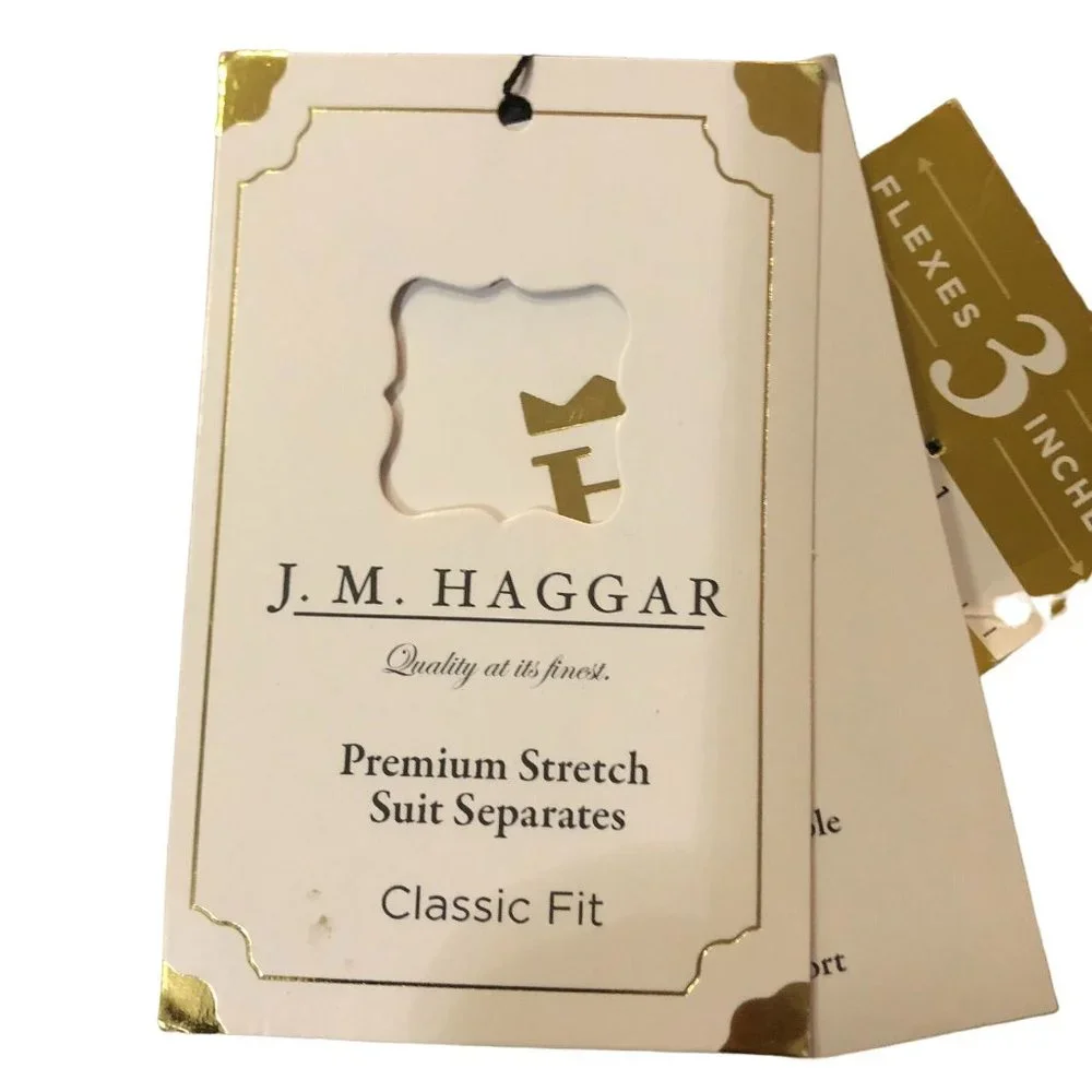 J M Haggar Dress Pants 40x32 NEW Blue Flat Front